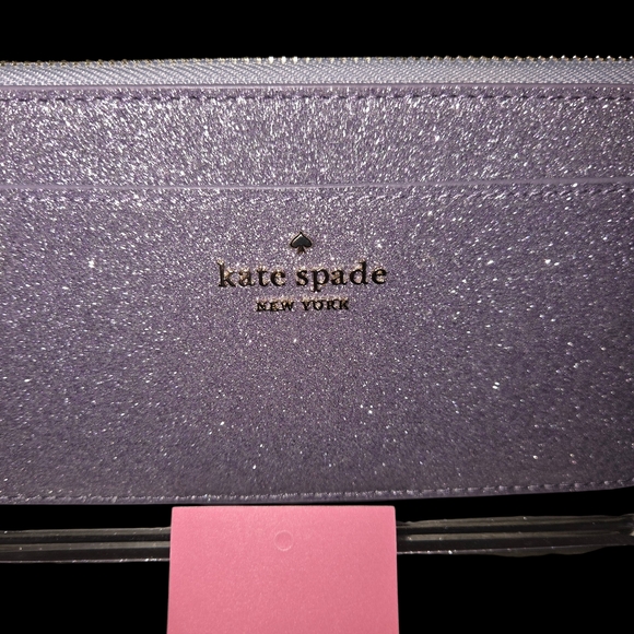 Kate Spade Tinsel Glitter Lilac Wallet nwt - Picture 3 of 5